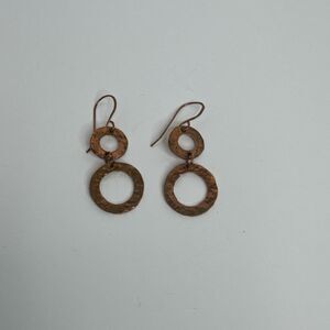 Copper Washer Earrings French Hook Handmade Minimalist Boho Hippie Handmade